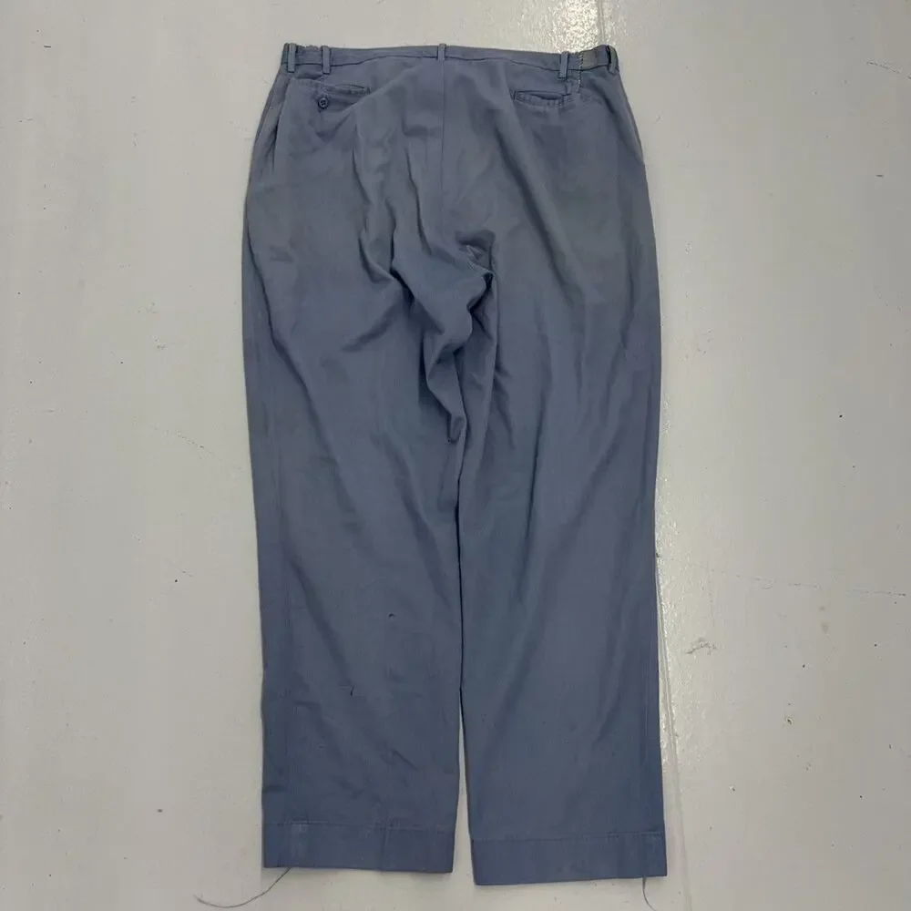 Vintage 60s Blue Sanforized Workwear Canvas Chinos 40x31